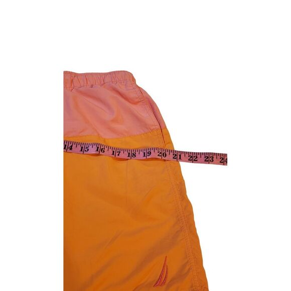 Nautica Color Block Swim Trunks Men's Size M Orange Pink Swim Surf Boat Sailing - Picture 13 of 15